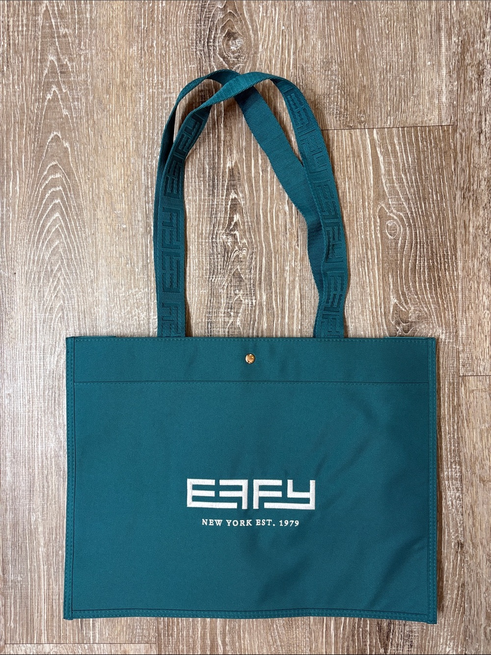 Effy Jewelry Teal Canvas Tote Bag with Logo